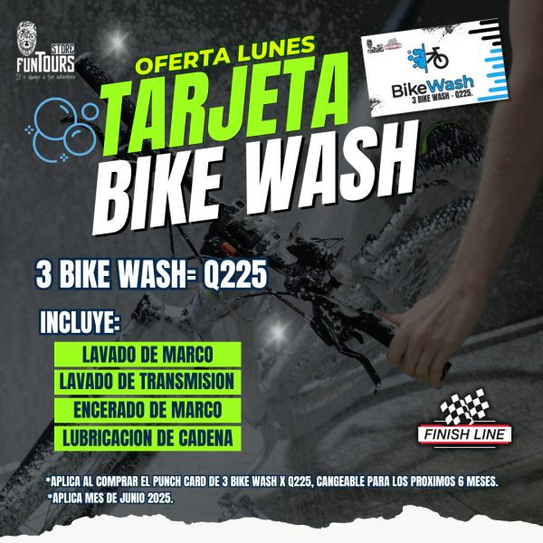 Paquete 3 Bike Wash X Q225 (PUNCH CARD)