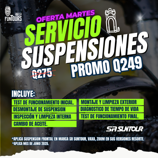 SERVICIO DE SUSPENSIÓN FRONTAL SR SUNTOUR xct28, xct30  RESORTE
