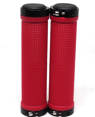 Mangos MTB de Silicon con Tornillo (Rojo/Negro)