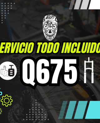 PAQUETE SERVICIO TODO INCLUIDO + SUSPENSION DELANTERA EN MARCA SUNTOUR + PURGADO DE FRENOS.